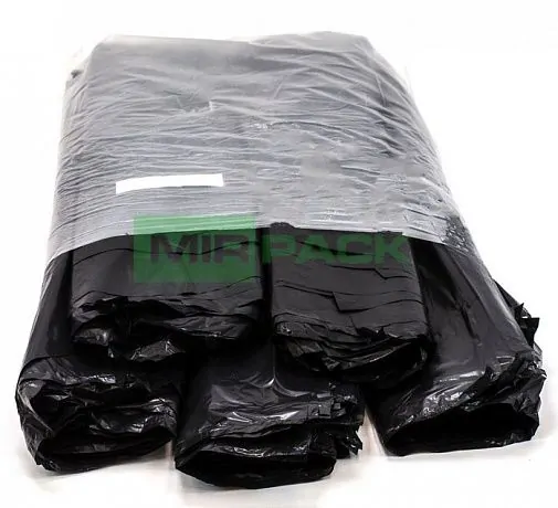 Мешки для мусора 30 л 50х60, 25 мкм, черные, ПВД в пачках 10 пачек по 100 штук, усиленные - Вид 6