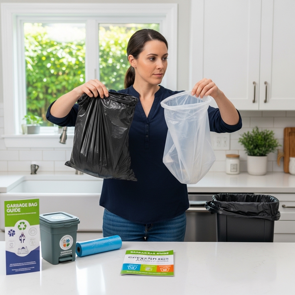 Рулоны плёнки и мешки для мусора на линии производства